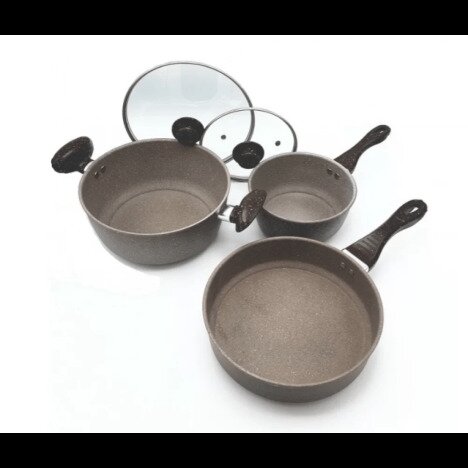 Set 2 cratite si tigaie din granit Hausberg HB-H711, 19, 25 si 26 cm,capac Sticla